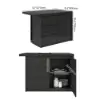 Modern 127 cm Wood Kitchen Island with Drawers & Cabinets, Black