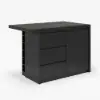 Modern 127 cm Wood Kitchen Island with Drawers & Cabinets, Black