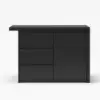 Modern 127 cm Wood Kitchen Island with Drawers & Cabinets, Black