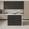 Modern 127 cm Wood Kitchen Island with Storage, White & Black