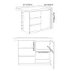 Modern 127 cm Wood Kitchen Island with Storage, White & Black