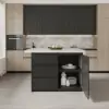 Modern 127 cm Wood Kitchen Island with Storage, White & Black
