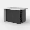 Modern 127 cm Wood Kitchen Island with Storage, White & Black