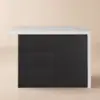 Modern 127 cm Wood Kitchen Island with Storage, White & Black