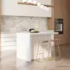 Modern 127 cm Wood Kitchen Isle with Drawers & Cabinets, White