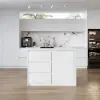 Modern 127 cm Wood Kitchen Isle with Drawers & Cabinets, White