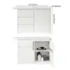 Modern 127 cm Wood Kitchen Isle with Drawers & Cabinets, White