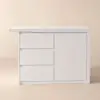 Modern 127 cm Wood Kitchen Isle with Drawers & Cabinets, White