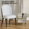 Modern Warm White PU Leather Upholstered Dining Chair, 4 Pieces