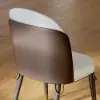 Modern Warm White PU Leather Upholstered Dining Chair, 4 Pieces