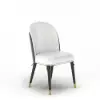 Modern Warm White PU Leather Upholstered Dining Chair, 4 Pieces