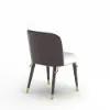 Modern Warm White PU Leather Upholstered Dining Chair, 4 Pieces