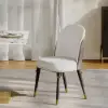 Modern Warm White PU Leather Upholstered Dining Chair, 8 Pieces