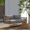 Ropipe Outdoor Aluminum & Rope Weave 2-Seater Swing Sofa in Dark Gray