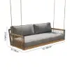 Ropipe Outdoor Aluminum & Rope Weave 2-Seater Swing Sofa in Dark Gray