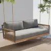 Ropipe Outdoor Aluminum & Rope Weave 2-Seater Swing Sofa in Dark Gray