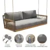Ropipe Outdoor Aluminum & Rope Weave 2-Seater Swing Sofa in Dark Gray