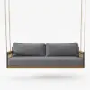 Ropipe Outdoor Aluminum & Rope Weave 2-Seater Swing Sofa in Dark Gray