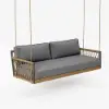 Ropipe Outdoor Aluminum & Rope Weave 2-Seater Swing Sofa in Dark Gray
