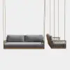 Ropipe Outdoor Aluminum & Rope Weave 2-Seater Swing Sofa in Dark Gray