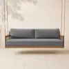 Ropipe Outdoor Aluminum & Rope Weave 2-Seater Swing Sofa in Dark Gray