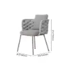 9 Pieces 2134 mm Outdoor Sintered Stone Top Dining Table Set with Rope Woven Armchairs