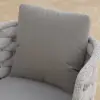 9 Pieces 2134 mm Outdoor Sintered Stone Top Dining Table Set with Rope Woven Armchairs