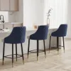 Diamic Blue PU Leather Counter Stool with Upholstered, 6 Pieces