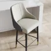 Diamic Grey PU Leather Counter Stool with Upholstered, 8 Pieces