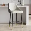 Diamic Grey PU Leather Counter Stool with Upholstered, 6 Pieces