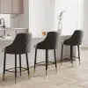 Diamic Grey PU Leather Counter Stool with Upholstered, 6 Pieces