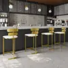 Modern Bar Stool Upholstered PU Leather Metal with Back Counter Stool 2-Pieces