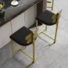 Modern PU Leather Black Counter Stools Back Breakfast Kitchen Counter Stool 2-Pieces