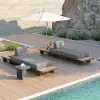 5-Piece Outdoor Aluminium Modular Sectional Set with Coffee Tables for 6 in Gray