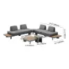 5-Piece Outdoor Aluminium Modular Sectional Set with Coffee Tables for 6 in Gray