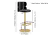 Modern Black & Gold Velvet Swivel Bar Stool with Adjustable Height, 4 Pieces