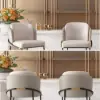 Linenic Light Grey PU Leather Bar Stool with Upholstered, 2 Pieces