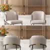 Linenic Light Grey PU Leather Bar Stool with Upholstered, 8 Pieces