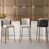 Linenic Modern Black PU Leather Bar Stool with Back & Footrest 6-Pieces