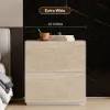 Sintered Stone 2-Drawer Bedside Table – Travertine Nightstand