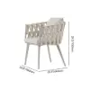 9-Piece Outdoor Extendable Dining Set with 8 Rope Weave Chairs (163 cm - 214 cm) in Grey – Pieces White Marble