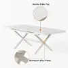 9-Piece Outdoor Extendable Dining Set with 8 Rope Weave Chairs (163 cm - 214 cm) in Grey – Pieces White Marble