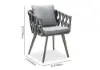 9-Piece Outdoor Extendable Dining Set with 8 Rope Weave Chairs (163 cm - 214 cm) in Grey – Pieces Woven Armchairs