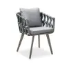 9-Piece Outdoor Extendable Dining Set with 8 Rope Weave Chairs (163 cm - 214 cm) in Grey – Pieces Woven Armchairs