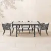 9-Piece Outdoor Extendable Dining Set with 8 Rope Weave Chairs (163 cm - 214 cm) in Grey – Pieces Woven Armchairs