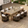 Wevara 9-Piece Outdoor Rope Weave Dining Set with 8 Chairs