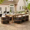 Wevara 9-Piece Outdoor Rope Weave Dining Set with 8 Chairs