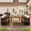 Wevara 9-Piece Outdoor Rope Weave Dining Set with 8 Chairs