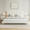 Bubbou Queen Boucle Upholstered Platform Bed with Bubble Headboard