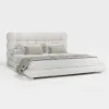 Bubbou Queen Boucle Upholstered Platform Bed with Bubble Headboard